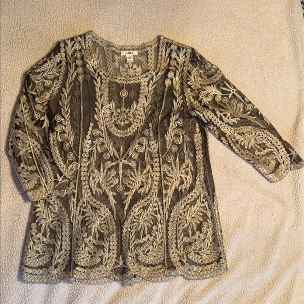 Sparkly gold and black blouse
